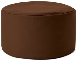 Lumaland Indoor Outdoor Sitzhocker 25x45 cm - Runder Sitzpouf, Sitzsack Bodenkissen, Sitzkissen, Bean Bag Pouf - Wasserabweisend - Pflegeleicht - ideal für Kinder und Erwachsene - Braun
