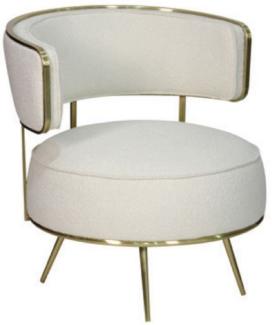 Casa Padrino Luxus Sessel Creme / Gold 76 x 72 x H. 81 cm - Wohnzimmer Sessel - Hotel Sessel - Wohnzimmer Möbel - Hotel Möbel - Luxus Möbel - Luxus Einrichtung