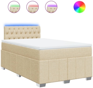 vidaXL Boxspringbett mit Matratze Creme 120x200 cm Stoff 3289347