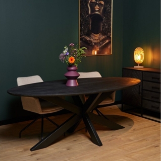 BENEDO MÖBEL Esstisch Oval HALIFAX Black MANGO