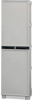 Dmora Liège Outdoor-Garderobe, Outdoor-Möbel, Mehrzweck-Wäschegarderobe, 100 % Made in Italy, Hellgrau, 50 x 39 x 172 cm