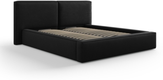 Micadoni Bett Jodie Strukturierter Stoff Schwarz 160x200