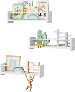 Woltu Wandregal, 3-tlg, Schweberegal weiß, Regal Wand 2 Montagemöglichkeiten