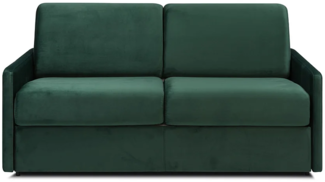 Vente-unique - Schlafsofa 3-Sitzer - Liegefläche mit Lattenrost mit breiten Latten: 140 cm - Matratze: 18 cm - Samt - Tannengrün - CALIFE