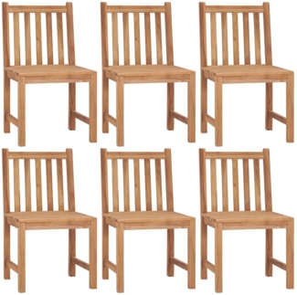 vidaXL Gartenstühle 6 Stk. mit Kissen Massivholz Teak 3073136