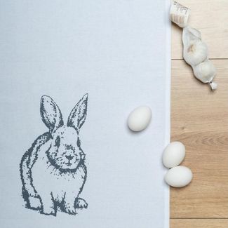 17,30 Hamburg Geschirrtuch Häschen Dunkelgrau, (1-tlg), 50x70 cm, Siebdruck