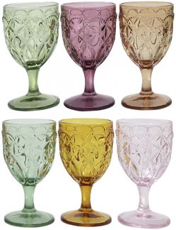 Chic Antique - 6er Set Weingläser Weinglas 250ml Bunt mit Muster 61099000