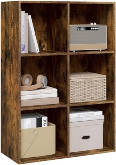 Woltu Bücherregal, 1-tlg, mit 6 Fächern, Würfelregal Standregal, 29x89x59,6 cm