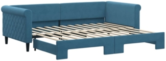 vidaXL Tagesbett Ausziehbar Blau 90x200 cm Samt 3197770
