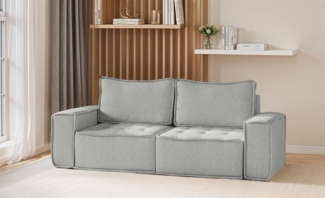 Sofa Modulsofa 2-teilig SANDE 2-Sitzer Stoff Alpine Hellgrau