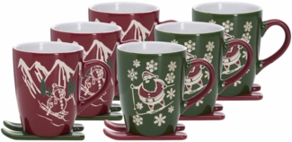 Ritzenhoff & Breker Aspen/Whistler Kaffeebecher auf Ski 340 ml 6er Set