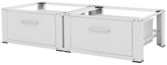 ML-DESIGN Waschmaschinenuntergestell Waschmaschinenzubehör Untergestell Unterbausockel Podest für Trockner, Doppel Waschmaschinen Unterbauschublade 128x53,5x31,5cm Stahl