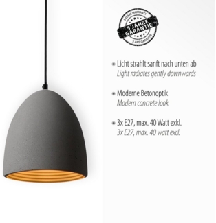 Paul Neuhaus 2233-22 ETON Pendelleuchte beton E27