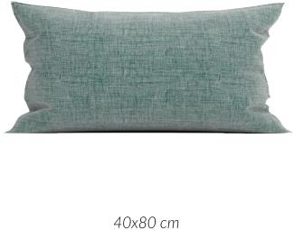 2 Stück Zo! Home Cotton Kissenbezüge 40x80 Lino Emerald Green grün meliert uni