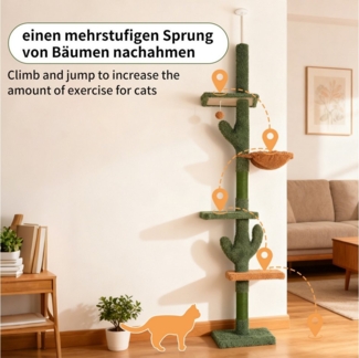 oyajia Kratzbaum, 239-275 cm höhenverstellbarer, stabil, Kippschutz