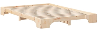 vidaXL Bodenbettgestell mit Speicher Braun Massivholz Kiefer 872920