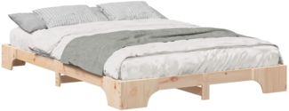 vidaXL Bettrahmen Braun 140 x 220 cm Massives Kiefernholz 872920