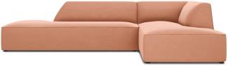 Micadoni 4-Sitzer Samtstoff Modular Ecke rechts Sofa Ruby | Bezug Pink | Beinfarbe Black Plastic