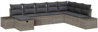 vidaXL Garten-Sofa-Set 8 pcs Grau 55 x 62 x 69 cm Poly Rattan 3360760