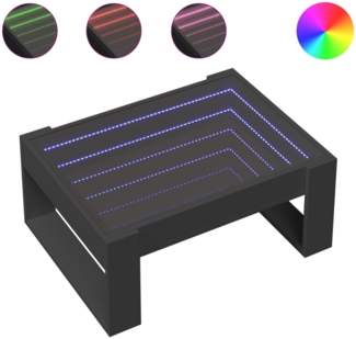 vidaXL Couchtisch mit Infinity-LED Schwarz 70x53x30 cm 847631