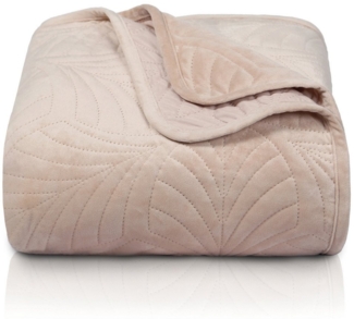 Gräfenstayn Tagesdecke Premium - Bettüberwurf mit Steppung & Blatt-Design, Warme Premium Tagesdecke