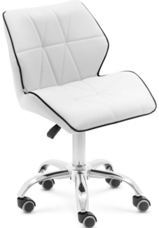 Physa Drehstuhl Rollhocker mit Lehne Friseurhocker Kosmetikhocker 150 kg weiß