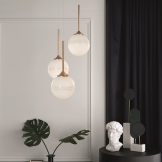 Nova Luce 9960613 CANTONA Pendelleuchte 3-flammig Gold Weiss G9