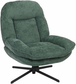 Relaxsessel HWC-P32, Fernsehsessel Nosagfederung Polstersessel, drehbar Metall Stoff/Textil Chenille (370 g/m²) ~ grün