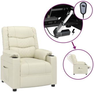 vidaXL Relaxsessel Elektrisch Creme Kunstleder [3143450]