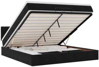 vidaXL Ottoman-Bett mit Matratze Schwarz 180x200 cm Samt 3311863