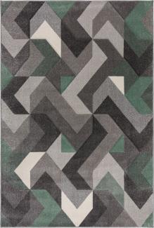 Kadima Design Langlebiger & Pflegeleichter Teppich "Nidd Ruth", Farbe: Grün-Grau, 120x170 cm