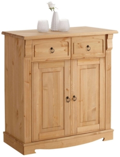 Home affaire Kommode Anna, Sideboard, Anrichte, Stauraumschrank (B/T/H: 94/40/91 cm), aus massiver Kiefer, Breite 94 cm, mit Kassettenoptik, FSC®
