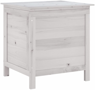 vidaXL Gartentruhe Weiß 50x49x56,5 cm Massivholz Tanne 364749