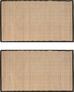 HAC24 Fußmatte 2x Bambusmatte Bad Küche Flur Läufer Vorleger Küchenteppich, Rechteckig, Höhe: 5 mm, Bambus 60x90 cm Rutschfest