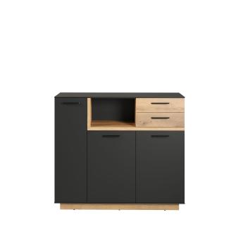 Highboard Synnax in grau und Eiche Evoke 128 x 113 cm