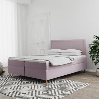 Boxspringbett Schlafzimmerbett LUCIEN 180x220cm in Stoff Soro Rose