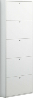 Dmora Schuhschrank Quiel, Platzsparendes Schuhregal, Mehrzweck-Eingangsgarderobe, Möbel für Schuhe, Made in Italy, 73x15h180 cm, Weiß