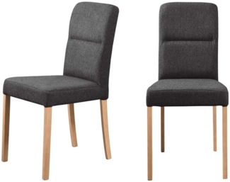 Home affaire 4-Fußstuhl Nina Küchenstuhl, Polsterstuhl (Set, 2 St), Gestell Buche Massivholz lackiert