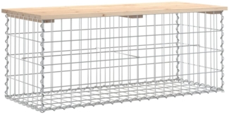 vidaXL Gartenbank aus Gabionen 103x44x42 cm Massivholz Kiefer 834359
