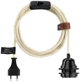 HOOPZI - Bala - Fassung e27 mit Kabel - Lampenfassung e27 mit Kabel und Schalter weiß