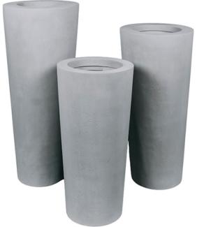 Polystone Conical Outdoor Bodenvase Ø 46 cm, Höhe 95 cm grau