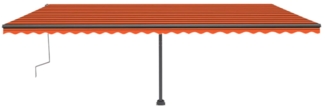 vidaXL Markise Manuell Einziehbar mit LED 600x300 cm Orange Braun 3069805