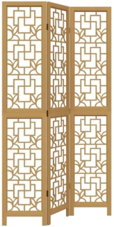 vidaXL 3-tlg. Raumteiler Braun Massivholz Paulownia 358863