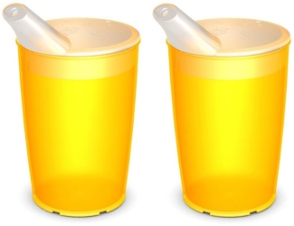 Ornamin Schnabelbecher 2x Pflegebecher mit Schnabelaufsatz/Trinkaufsatz, 2-teilig l BPA-frei l bruchstabil l Made in Germany