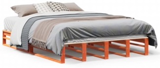 vidaXL Massivholzbett ohne Matratze Wachsbraun 120x190 cm Kiefernholz 850865
