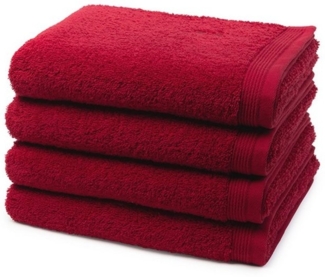 Möve Superwuschel 4 tlg. Frottier-Set - 4 X Handtuch (50 X 100cm) - 520 g/m2 - Ruby