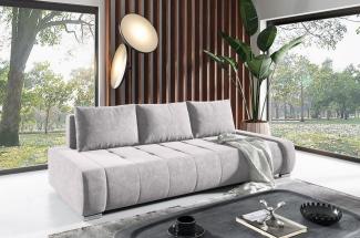 Beautysofa Schlafsofa Draco, mit Schlaffunktion, Bettkasten, Freistehendes, 3 Sitzer Polstersofa, aus Velours, modern