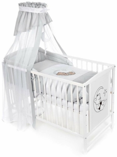 Komplettbett 120 × 60 cm Babybett Teddy auf dem Mond