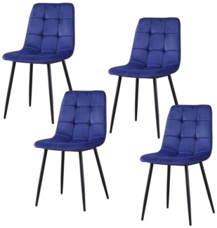 HTI-Living Esszimmerstuhl Stuhl Mesa Velvet Blau (Set, 4 St), Esszimmerstuhl Samt