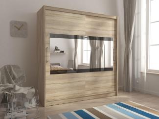 Domando Kleiderschrank San Benedetto M4 200 Modern Breite 200cm, Schwebetüren, praktische Facheinteilung in Sonoma Eiche